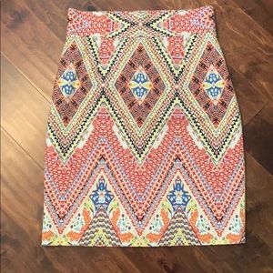 New Antonio Melanin Geometric Pencil Skirt